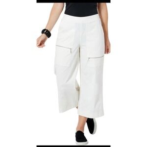 WynneLayers Bengaline Zipper Cropped Pant Cloud Size L White